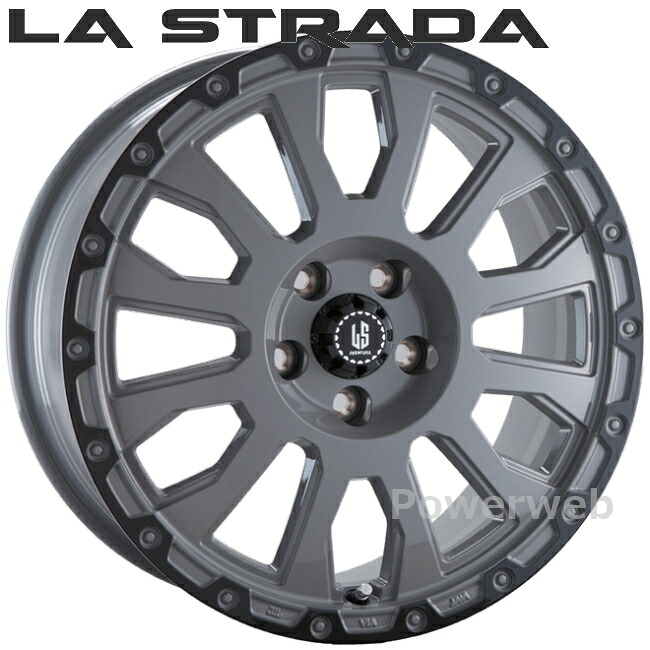 [ホイールのみ単品4本セット] LA STRADA AVENTURA 16インチ&times;7.0J PCD：110 穴数：5 インセット：40 ソリッドグレー+ブラックアノダイズドリム LA670Y40SGAR ラ ストラーダ アヴェンチュラ 阿部商会｜パワーウェブ２号店