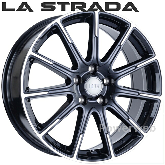 [ホイールのみ単品4本セット] LA STRADA TIRADO IOTA 14インチ&times;5.0J PCD：114.3 穴数：5 インセット：48 ブラックポリッシュ LOT450K48BP ラ ストラーダ ティラード イオタ 阿部商会｜パワーウェブ２号店