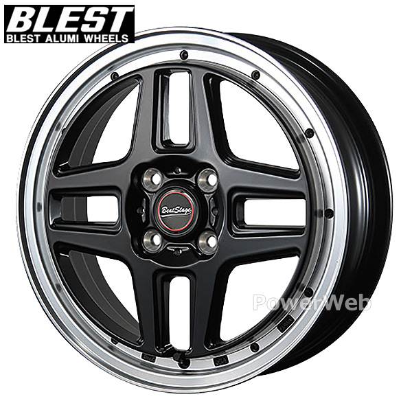 [ホイール1本(単品)] BLEST BeatStage WT-C 12インチ&times;4.0J PCD：100 穴数：4 インセット：43 セミグロスブラック｜パワーウェブ２号店