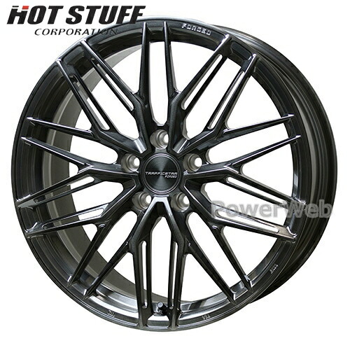 [ホイール1本(単品)] TRAFFICSTAR FORGED TSF-03 20インチ&times;8.5J PCD：114.3 穴数：5 インセット：38 ブラッシュド＆ブラッククリア (BRSC) HOT STUFF｜パワーウェブ２号店