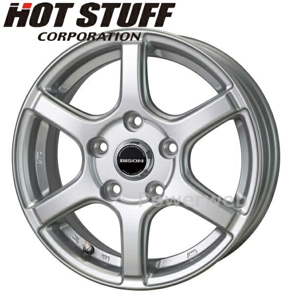 [ホイールのみ単品4本セット] BISON BN-04 13インチ&times;5.00B PCD：114.3 穴数：5 インセット：45 シルバー(S) HOT STUFF｜パワーウェブ２号店
