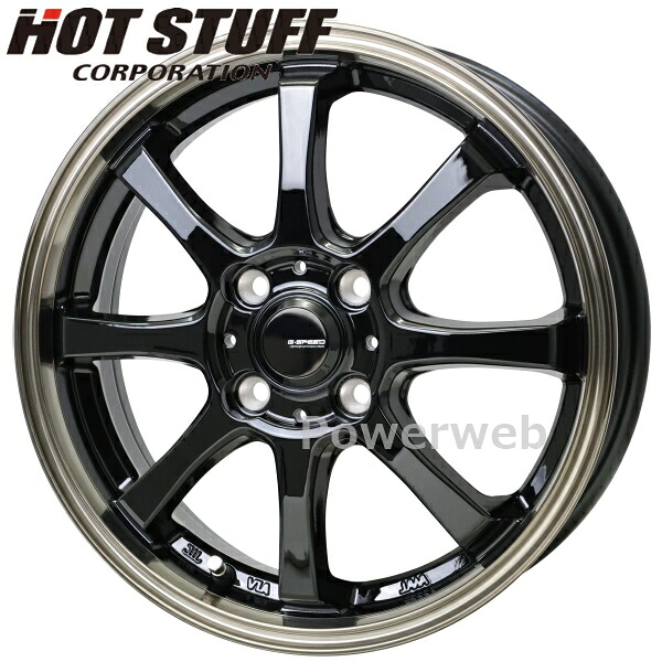 [ホイールのみ単品4本セット] G.speed P-08 15インチ&times;5.5J PCD：100 穴数：4 インセット：43 ブラック＆ブロンズクリア ジースピード P08 HOT STUFF｜パワーウェブ２号店