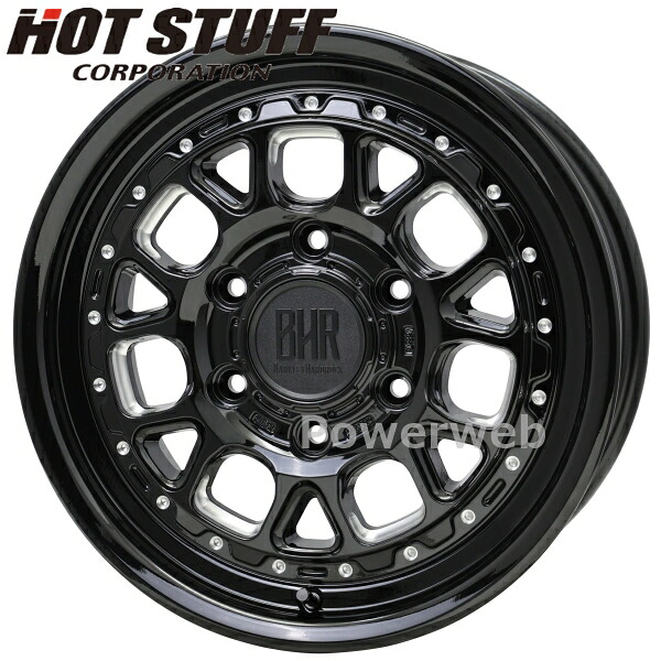 [ホイールのみ単品4本セット] BARKLEY HARDROCK HURON 16インチ×6.5J PCD：139.7 穴数：6 インセット：48 グロスブラックマシニング ヒューロン HOT STUFF
