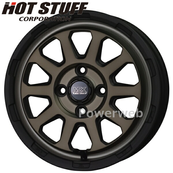 [ホイールのみ単品4本セット] MAD CROSS RANGER 14インチ×5.0J PCD：100 穴数：4 インセット：35 マットブロンズ マッド クロス レンジャー HOT STUFF