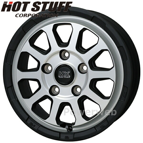[ホイールのみ単品4本セット] MAD CROSS RANGER 14インチ×5.0J PCD：114.3 穴数：5 インセット：45 マットシルバー (MTSI) マッド クロス レンジャー HOT STUFF (ホットスタッフ)