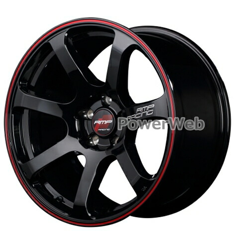 [ホイールのみ単品4本セット] MID RMP RACING R07 (RMPレーシング R07) 17インチ&times;7.0J PCD：114.3 穴数：5 インセット：48 ブラック/リムレッドライン｜パワーウェブ２号店