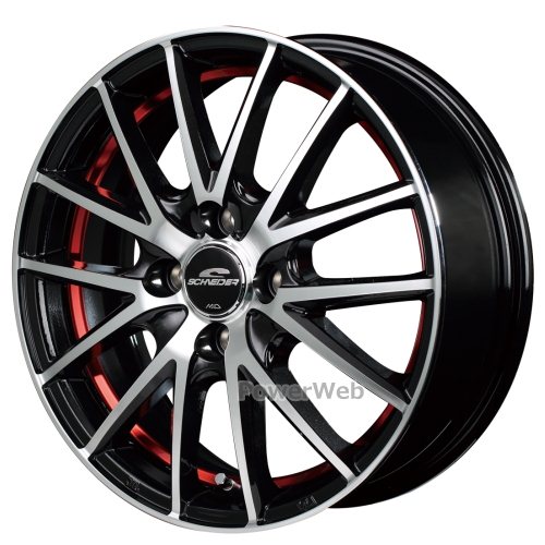 [ホイール1本(単品)] MID SCHNEIDER RX27 ブラックメタリックポリッシュ＋アンダーカットレッドクリアー 15インチ×5.5J PCD：100 穴数：4 インセット：43