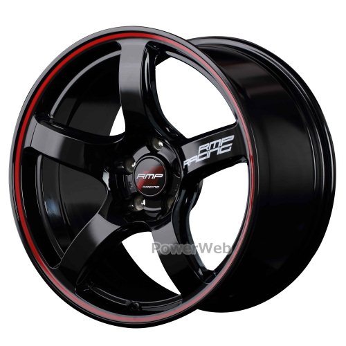 [ホイール1本(単品)] MID RMP RACING R50 ブラックリムレッドライン 18インチ×8.0J PCD：100 穴数：5 インセット：45