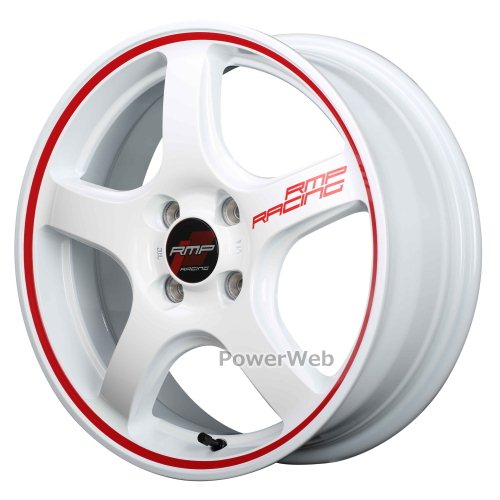 [ホイール1本(単品)] MID RMP RACING R50 ホワイトリムレッドライン 15インチ&times;5.0J PCD：100 穴数：4 インセット：45｜パワーウェブ２号店
