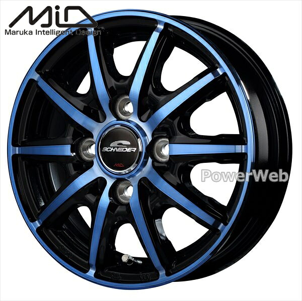 [ホイールのみ単品4本セット] MID SCHNEIDER RX10-K 14インチ&times;4.5J PCD：100 穴数：4 インセット：45 BKP/クリスタルブルークリア｜パワーウェブ２号店