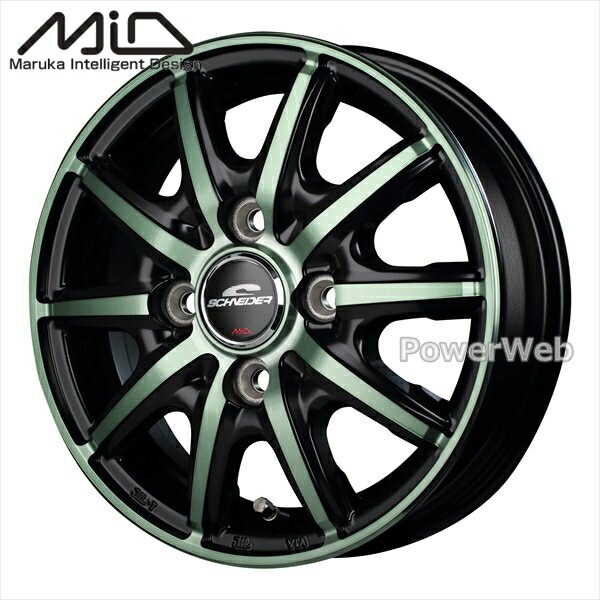 [ホイール1本(単品)] MID SCHNEIDER RX10-K 14インチ×4.5J PCD：100 穴数：4 インセット：45 BKP/ミルキーグリーンクリア