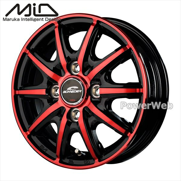 [ホイールのみ単品4本セット] MID SCHNEIDER RX10-K 14インチ&times;4.5J PCD：100 穴数：4 インセット：45 BKP/クリスタルレッドクリア｜パワーウェブ２号店 30,602円
