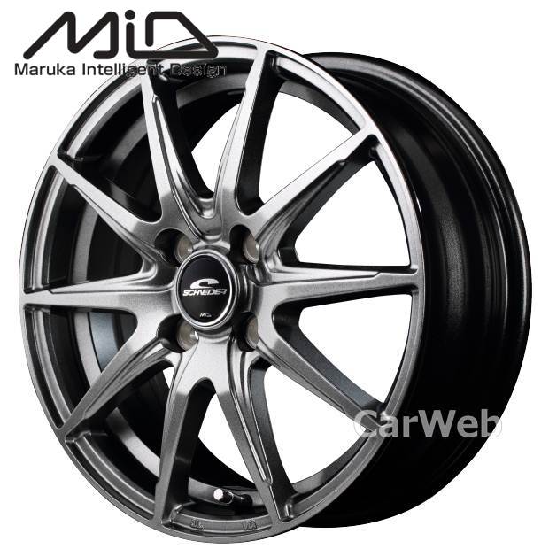 [ホイール1本(単品)] MID SCHNEIDER SLS 15インチ&times;4.5J PCD：100 穴数：4 インセット：45 メタリックグレー｜パワーウェブ２号店