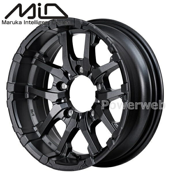 [ホイールのみ単品4本セット] MID NITRO POWER M26 CROSSFANG 16インチ×6.0J PCD：139.7 穴数：5 インセット：-5 バレルブラック/ドリルド