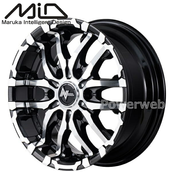 [ホイール1本(単品)] MID NITRO POWER M26 CROSSFANG 15インチ×6.0J PCD：139.7 穴数：6 インセット：33 ブラックメタリック/ミラーカット