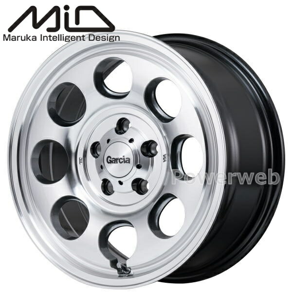 [ホイールのみ単品4本セット] MID GARCIA Palm8 16インチ×7.0J PCD：114.3 穴数：5 インセット：40 メタリックグレー/ポリッシュ