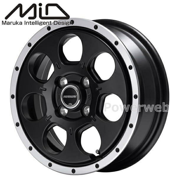 [ホイール1本(単品)] MID ROADMAX WO-7 12インチ×4.0J PCD：100 穴数：4 インセット：40 セミグロスブラックフランジDC