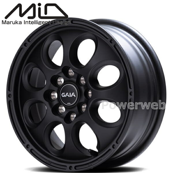 [ホイール1本(単品)] MID GAIA X 14インチ×5.0J PCD：100&114.3 穴数：8 インセット：42 フルマットブラック