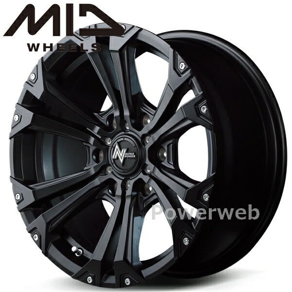 [ホイール1本(単品)] MID NITRO POWER JAVELIN 18インチ×8.0J PCD：139.7 穴数：6 インセット：20 セミグロスブラック＋ピアス&ミルド