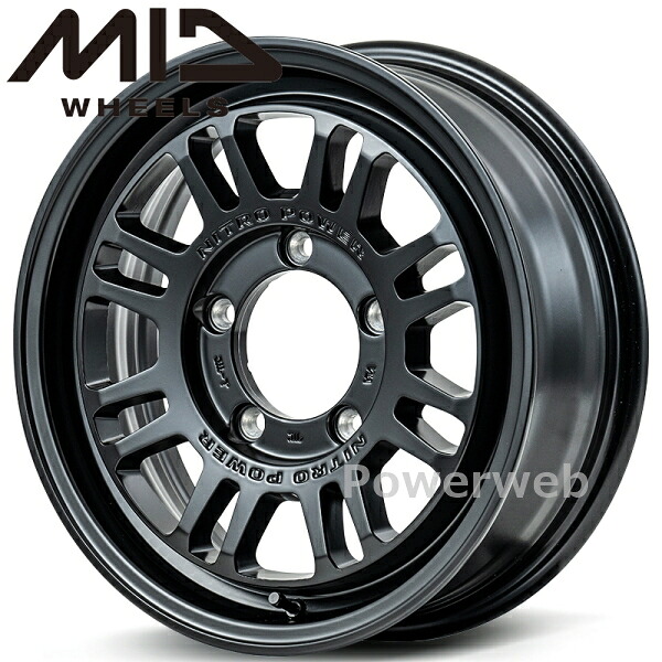 [ホイール1本(単品)] MID NITRO POWER M16 ASSAULT 16インチ×5.5J PCD：139.7 穴数：5 インセット：20 セミグロスブラック