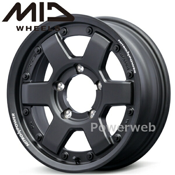 [ホイール1本(単品)] MID NITRO POWER M6 CARBINE 15インチ&times;6.0J PCD：139.7 穴数：5 インセット：-5 ガンブラック｜パワーウェブ２号店