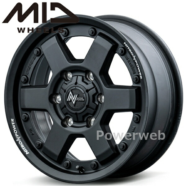 [ホイールのみ単品4本セット] MID NITRO POWER M6 CARBINE 16インチ×6.5J PCD：139.7 穴数：6 インセット：48 ガンブラック
