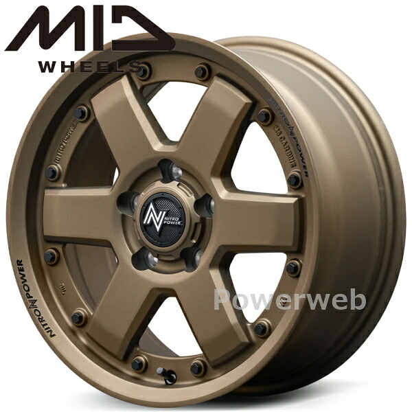 [ホイール1本(単品)] MID NITRO POWER M6 CARBINE 16インチ&times;7.0J PCD：114.3 穴数：5 インセット：40 ダークブロンズ｜パワーウェブ２号店