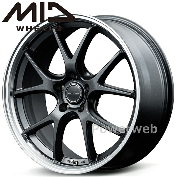 [ホイール1本(単品)] MID VERTEC ONE EXE5 V selection 18インチ×8.0J PCD：114.3 穴数：5 インセット：42 セミグロスガンメタ/リムポリッシュ