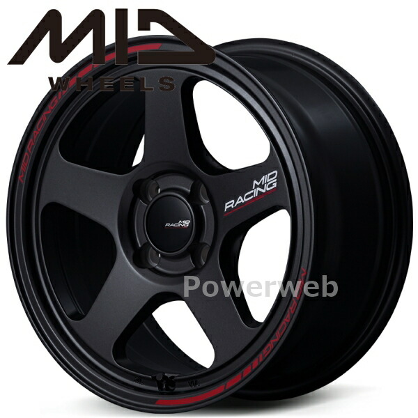 [ホイールのみ単品4本セット] MID RACING TR50 15インチ×7.0J PCD：100 穴数：4 インセット：35 ターマックブラック