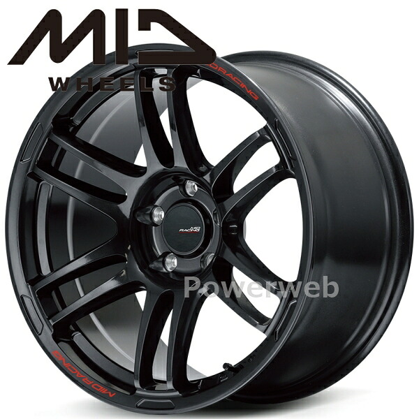 [ホイール1本(単品)] MID RACING R26 18インチ&times;9.5J PCD：114.3 穴数：5 インセット：12 クリスタルブラック｜パワーウェブ２号店