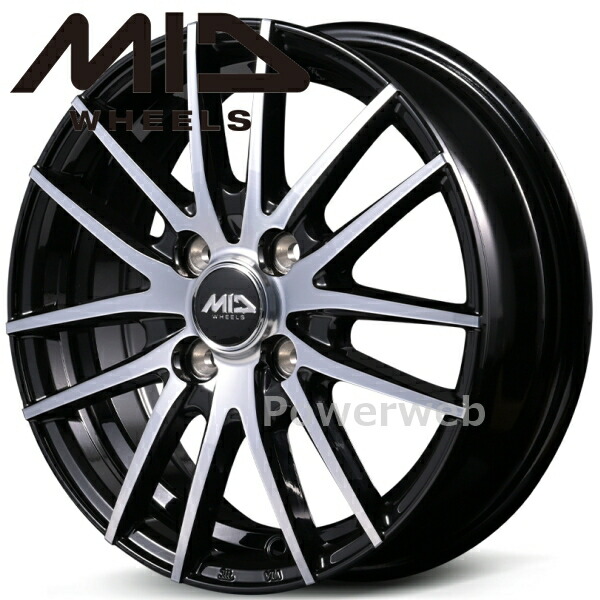 [ホイールのみ単品4本セット] MID WHEELS RX14 16インチ×6.0J PCD：100 穴数：4 インセット：42 ブラックポリッシュ
