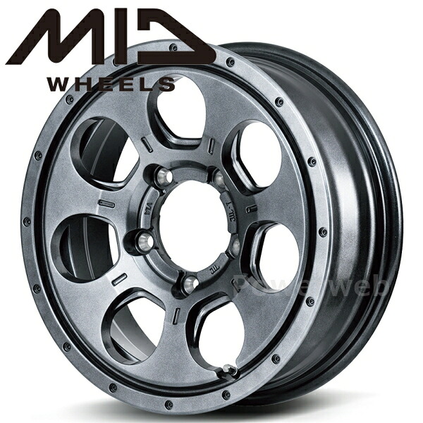 [ホイールのみ単品4本セット] MID MUD AGENT 16インチ×5.5J PCD：139.7 穴数：5 インセット：22 メタリックグレー マッドエージェント