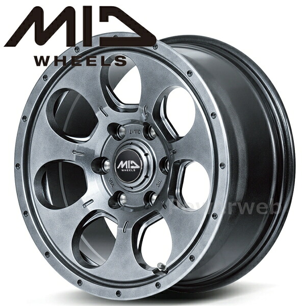 [ホイール1本(単品)] MID MUD AGENT 16インチ×7.0J PCD：114.3 穴数：5 インセット：40 メタリックグレー マッドエージェント