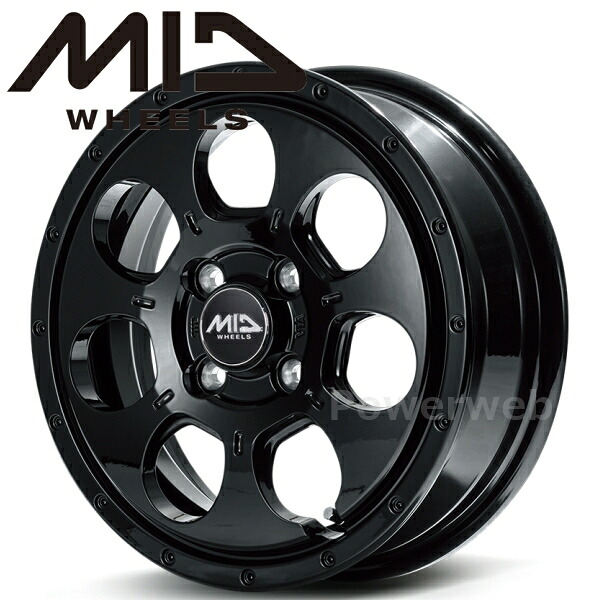[ホイール1本(単品)] MID MUD AGENT 14インチ&times;4.5J PCD：100 穴数：4 インセット：45 セミグロスブラック マッドエージェント｜パワーウェブ２号店 8,979円