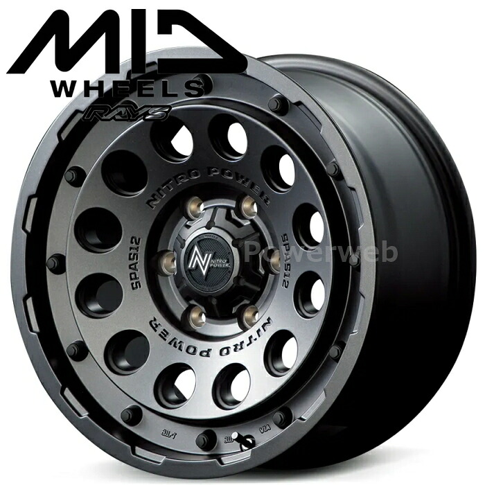 [ホイールのみ単品4本セット] MID NITRO POWER H12 SHOTGUN (ショットガン) 17インチ&times;8.0J PCD：139.7 穴数：6 インセット：55 バレルブラック (BBK) マルカサービス｜パワーウェブ２号店 77,660円