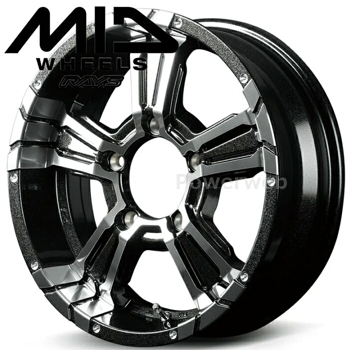 [ホイール1本(単品)] MID NITRO POWER CROSS CLAW (クロスクロウ) 16インチ&times;6.0J PCD：139.7 穴数：5 インセット：-5 ブラックメタリック+ミラーカット (BMM) マルカサービス｜パワーウェブ２号店 16,520円