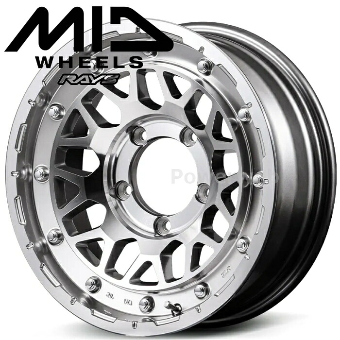 [ホイールのみ単品4本セット] MID NITRO POWER M29 STINGER (スティンガー) 16インチ&times;6.5J PCD：139.7 穴数：6 インセット：38 ハイパーシルバー/マシンドフェイス (HSM) マルカサービス｜パワーウェブ２号店