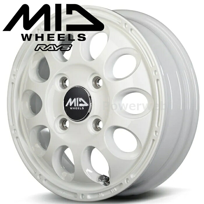 [ホイールのみ単品4本セット] MID WHEELS GAIA X (ガイア クロス) 12インチ&times;4.0J PCD：100 穴数：4 インセット：42 ホワイト (WHI) マルカサービス｜パワーウェブ２号店