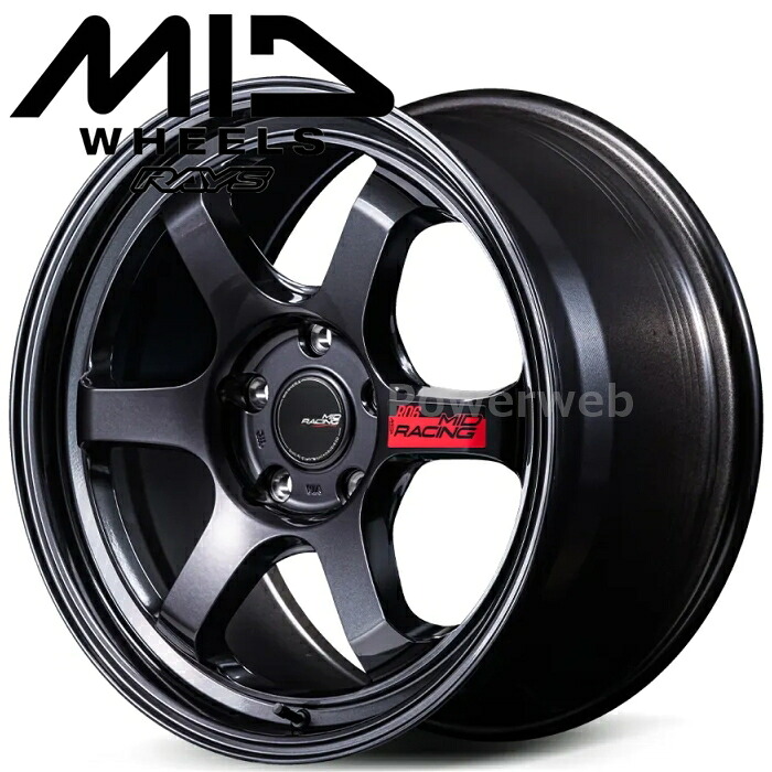 [ホイールのみ単品4本セット] MID RACING R06 18インチ&times;8.5J PCD：114.3 穴数：5 インセット：45 クリスタルブラック (CBK) マルカサービス｜パワーウェブ２号店