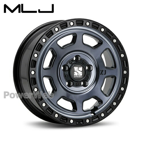 [ホイール1本(単品)] MLJ XTREME-J XJ07 17インチ&times;8.0J PCD：114.3 穴数：5 インセット：35 グロスブラック/マシンインディゴ｜パワーウェブ２号店