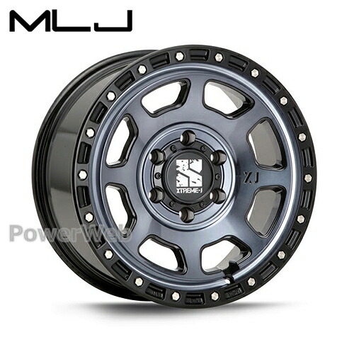[ホイール1本(単品)] MLJ XTREME-J XJ07 17インチ&times;8.0J PCD：139.7 穴数：6 インセット：20 グロスブラック/マシンインディゴ｜パワーウェブ２号店