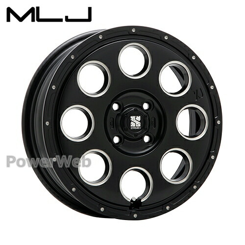 [ホイールのみ単品4本セット] MLJ XTREME-J KK03 15インチ&times;4.5J PCD：100 穴数：4 インセット：45 サテンブラックミルド｜パワーウェブ２号店