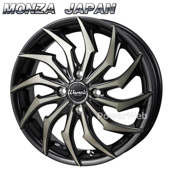 [ホイール1本(単品)] MONZA JAPAN / Warwic HARVEL (BKC) 15インチ×5.5J PCD：100 穴数：4 インセット：50