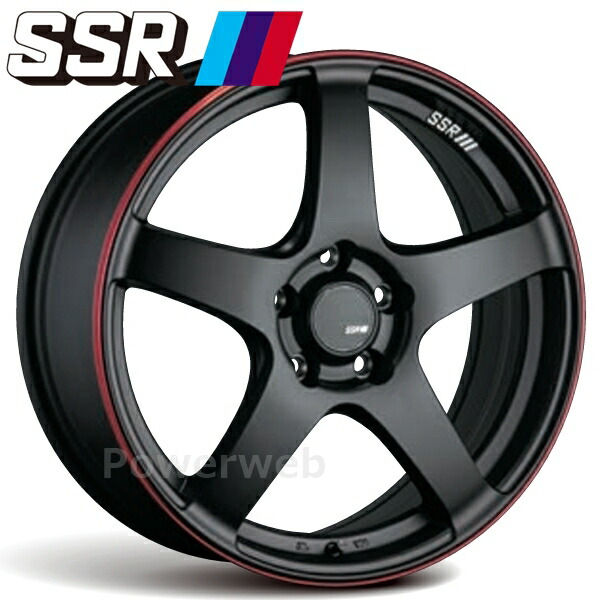 [ホイールのみ単品4本セット] SSR GTV01 17インチ×7.0J PCD：114.3 穴数：5 インセット：50 フラットブラック/レッドライン