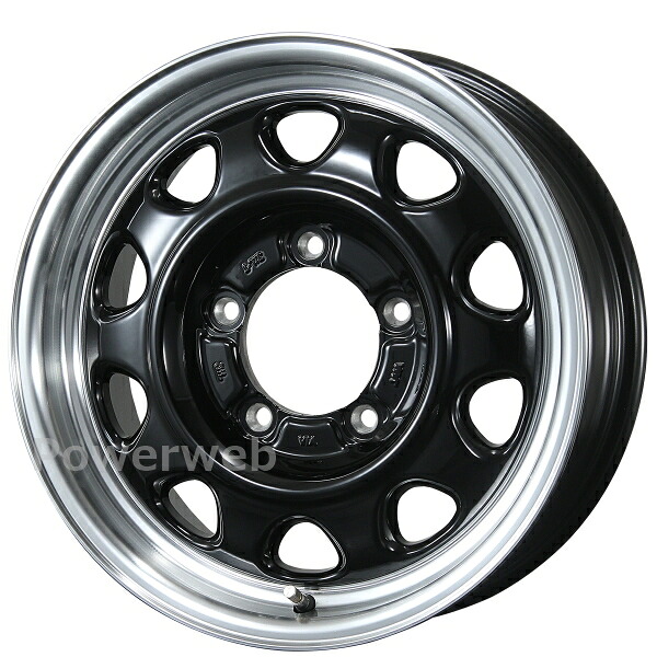 [ホイール1本(単品)] TOPY LANDFOOT SWZ 16インチ&times;5.5J PCD：139.7 穴数：5 インセット：20 グロスブラック/リムポリッシュ (GB/RP) トピー ランドフット｜パワーウェブ２号店