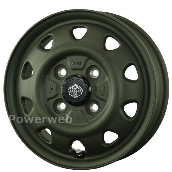 [ホイールのみ単品4本セット] TOPY LANDFOOT SWZ 14インチ×5.0J PCD：100 穴数：4 インセット：39 オリーブドラブ (OD) トピー ランドフット