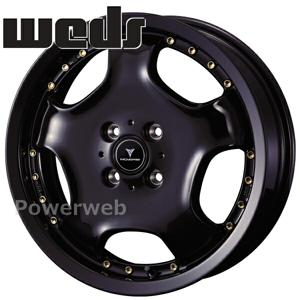 [ホイール1本(単品)] Weds NOVARIS ASSETE D1 16インチ×5.0J PCD：100 穴数：4 インセット：45 ブラック/ゴールドピアス (BLK/G)