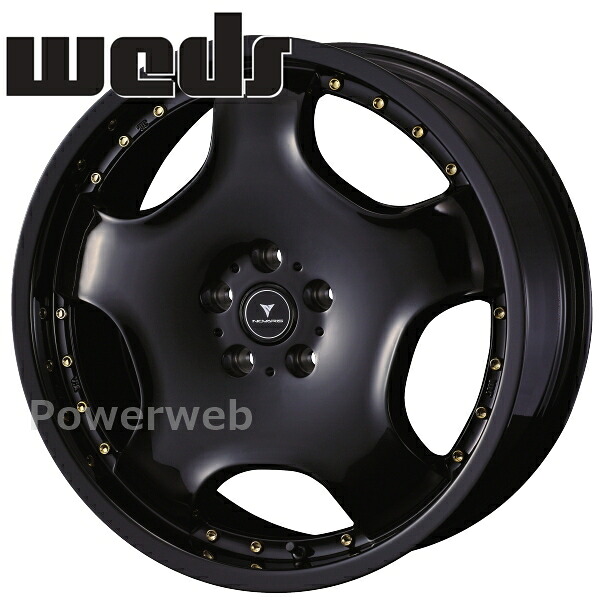 [ホイールのみ単品4本セット] Weds NOVARIS ASSETE D1 20インチ×8.0J PCD：120 穴数：5 インセット：35 ブラック/ゴールドピアス (BLK/G)