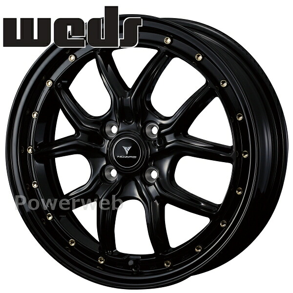 [ホイール1本(単品)] Weds NOVARIS ASSETE S1 16インチ×5.0J PCD：100 穴数：4 インセット：45 ブラック/ゴールドピアス (BLK/G)