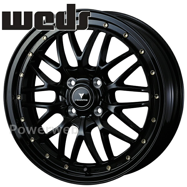 [ホイール1本(単品)] Weds NOVARIS ASSETE M1 16インチ×5.0J PCD：100 穴数：4 インセット：45 ブラック/ゴールドピアス (BLK/G)